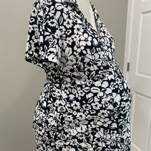 Motherhood Black and White Floral Dress